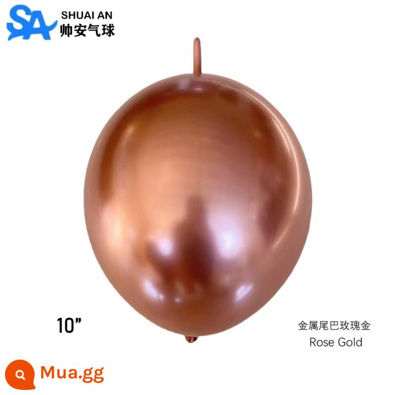 Shuai'an 5/10 inch 12 inch dày kim loại vàng đen bóng tròn sinh nhật trẻ em đám cưới tháng 5 Đảng - 50 miếng bóng đuôi kim loại màu vàng hồng 10 inch