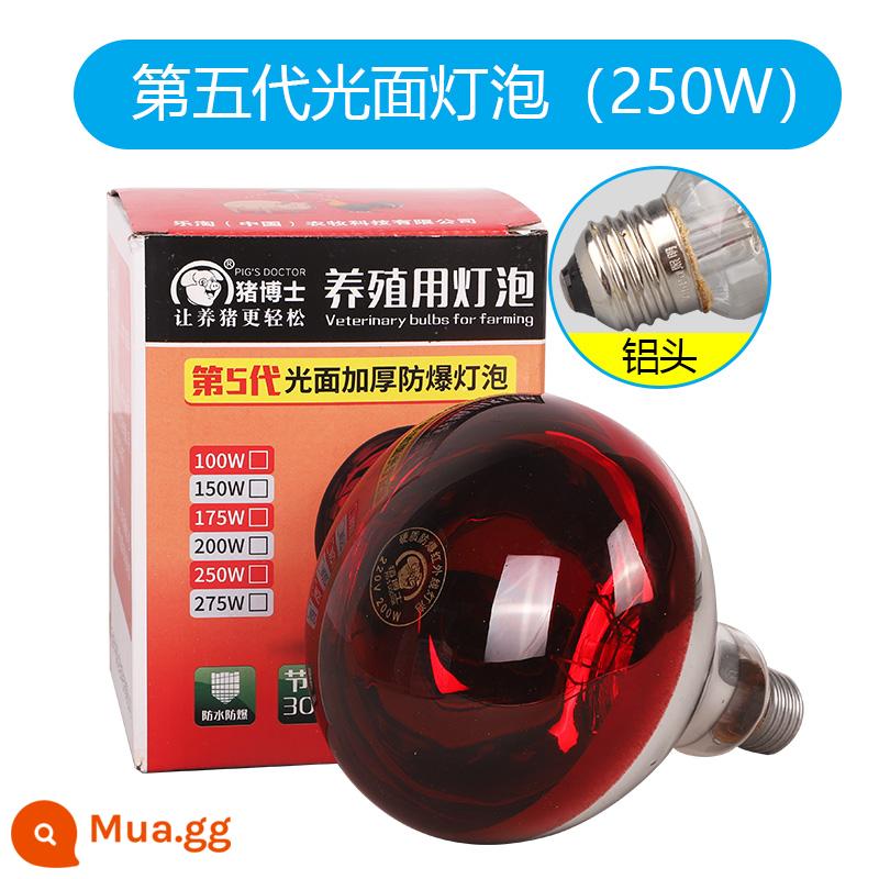 Lợn bác sĩ chăn nuôi lợn giữ nhiệt đèn dã thú bóng đèn sưởi ấm đặc biệt gà ấp trứng sưởi ấm đèn rang thiết bị nông trại - Thế hệ thứ năm màu đỏ bóng 250W (gói 10)