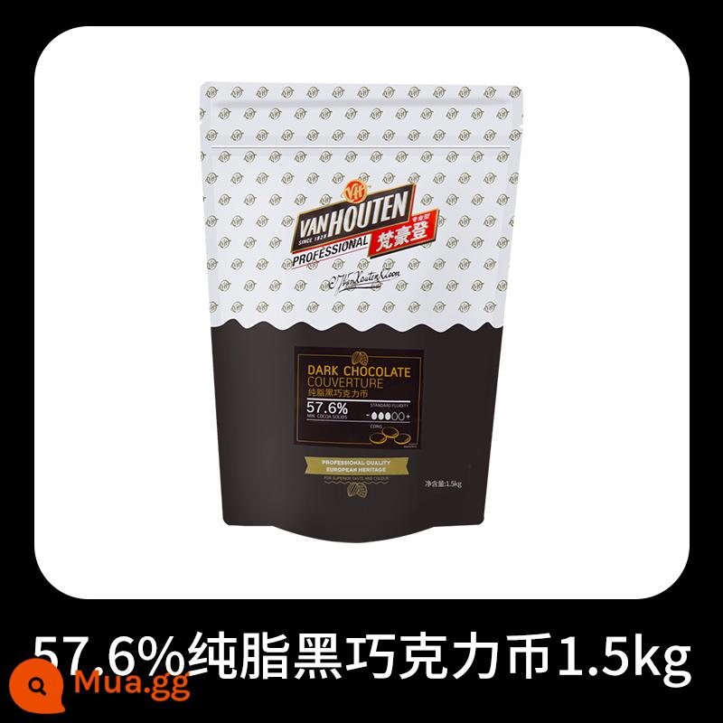 Baile van Houten Đồng xu sô cô la đen Nguyên liệu làm bánh sô cô la trắng bơ sữa nguyên chất 65% - Đồng Xu Socola Đen Van Houten 57% 1.5kg