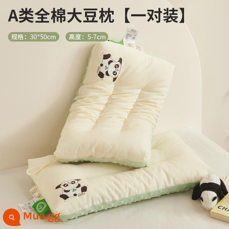 Gối trẻ em cotton loại A cho bé trên 6 tuổi, lõi gối Doudou, cặp gia đình, gối nhỏ học sinh, ngủ trưa cho nam - Gối Beanie 100% cotton loại A-Ngủ-Kung Fu Panda-30x50cm[Cặp]