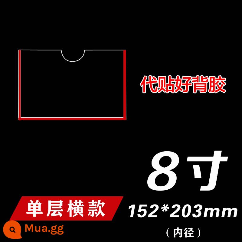 Khe cắm thẻ acrylic A4 khe cắm hộp giấy hai lớp acrylic bảng trong suốt inch nhãn ảnh hiển thị hộp tùy chỉnh - Dán keo: 8 inch = 152*203 (kiểu ngang một lớp)