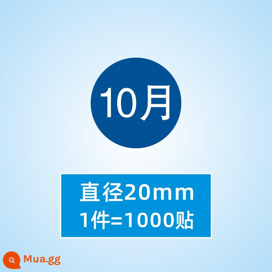 Hình dán nhãn tròn tháng 1-tháng 12 nhãn phân loại nhãn tự dính chất liệu hình tròn nhãn dán nhãn dán kỹ thuật số - Tháng 10 (1 miếng = 1000 miếng dán)