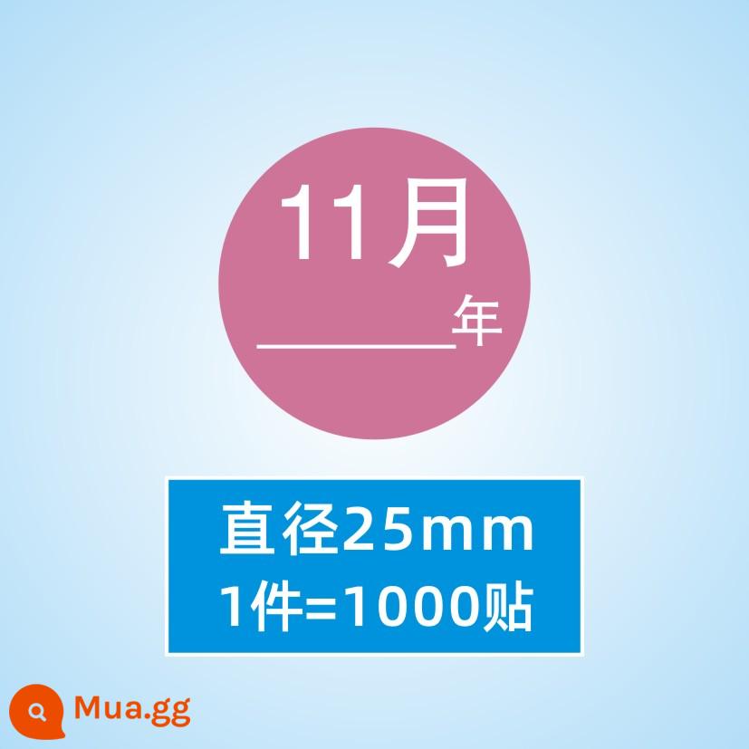 Hình dán nhãn tròn tháng 1-tháng 12 nhãn phân loại nhãn tự dính chất liệu hình tròn nhãn dán nhãn dán kỹ thuật số - Tháng 11 cùng năm (1 miếng = 1000 miếng dán)