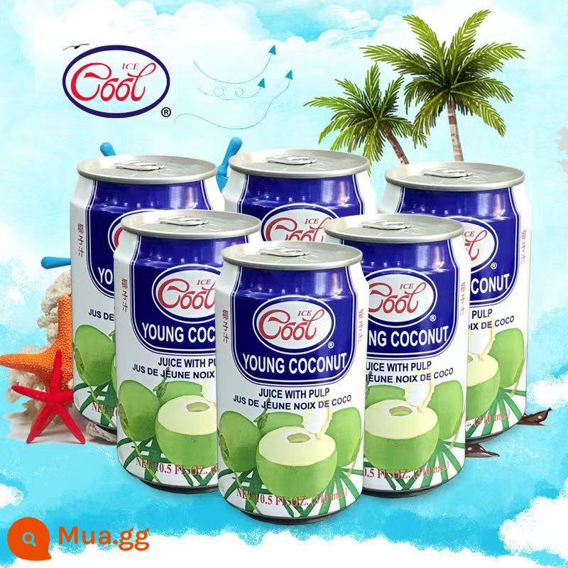 Nước dừa nhập khẩu đá mát lạnh ICE COOL Thái Lan nước cốt dừa tự nhiên nước dừa tươi bà bầu nước cốt dừa loại 1 - Bingku 310ml dừa xanh*6 lon