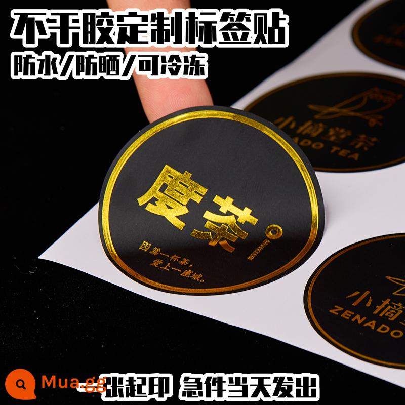 Tùy chỉnh nóng -Free Gum Printing Black PVC Nhãn dán nhãn hiệu tùy chỉnh nhãn hiệu nhãn hiệu Thương hiệu Quảng cáo Tùy chỉnh chống thấm nước - Vàng nóng PVC đen