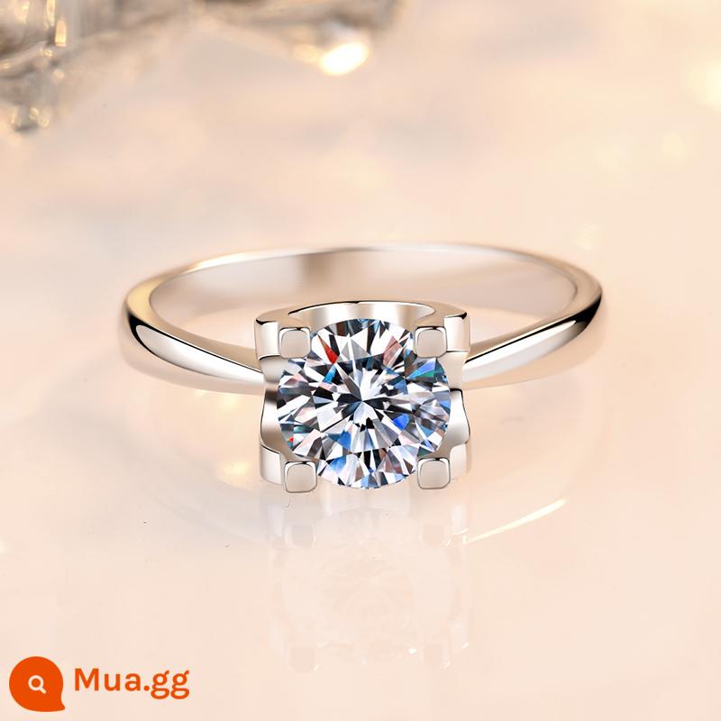 Nhẫn moissanite màu D chính hãng kim cương 1 carat nhẫn đôi nhẫn đôi nam nữ cặp đôi lời cầu hôn gửi bạn gái - [Moissanite] Nhẫn kim cương 50 điểm hình con bò (bút kiểm tra kim cương đầy đủ)