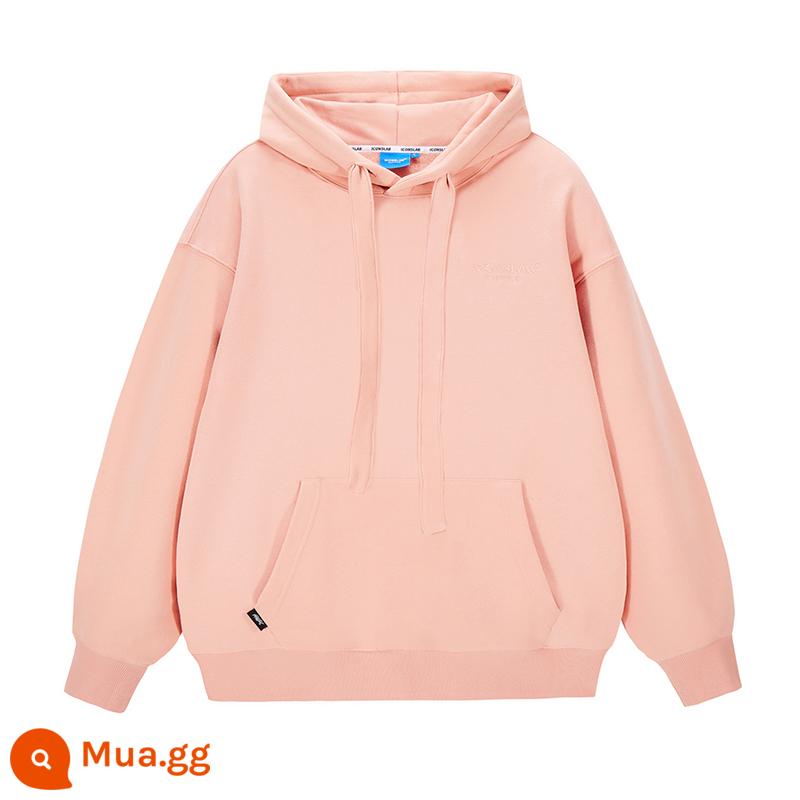 [SSUR PLUS] ICONSLAB áo hoodie có logo cơ bản cùng màu thêu mũ dày dây áo hoodie nặng - màu hồng bẩn