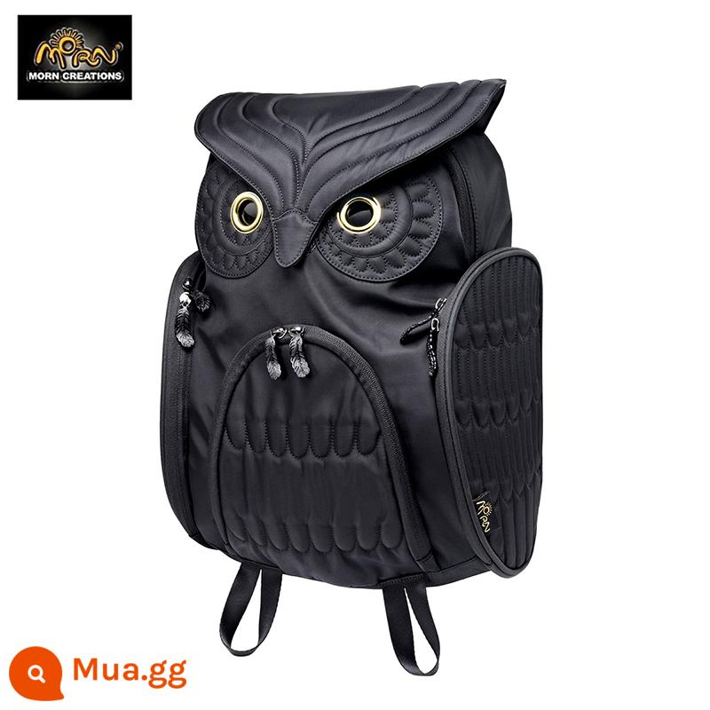 Phòng trưng bày thiết kế Hồng Kông Morn Creations Ba lô Owl Phong cách Âu Mỹ Túi thông thường Dung tích lớn Thời trang - Đen Cỡ L (OW-301)