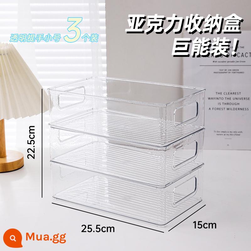 Máy Tính Để Bàn Hộp Bảo Quản Acrylic Mỹ Phẩm Đồ Ăn Nhẹ Giỏ Trong Suốt Sản Phẩm Chăm Sóc Da Mặt nạ Tổ Chức Ký Túc Xá Đồ Lặt Vặt Giá Để Đồ - Túi xách trong suốt có thể xếp chồng lên nhau [gói 3 chiếc].