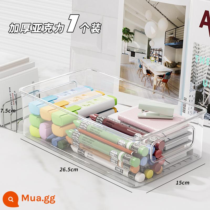 Máy Tính Để Bàn Hộp Bảo Quản Acrylic Mỹ Phẩm Đồ Ăn Nhẹ Giỏ Trong Suốt Sản Phẩm Chăm Sóc Da Mặt nạ Tổ Chức Ký Túc Xá Đồ Lặt Vặt Giá Để Đồ - Acrylic dày nâng cấp có thể được xếp chồng lên nhau [1 gói]