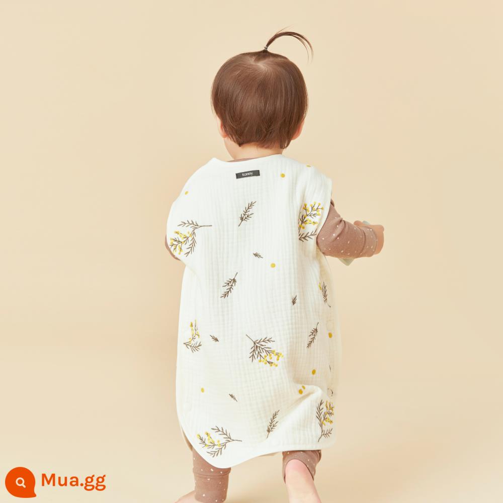 Hàn Quốc Konny Baby Four Seasons Túi ngủ Anti -kick Anti -shock Jumping Bé và bụng để bảo vệ Túi ngủ Bông Cotton Vest - Mimosa 1-3Y