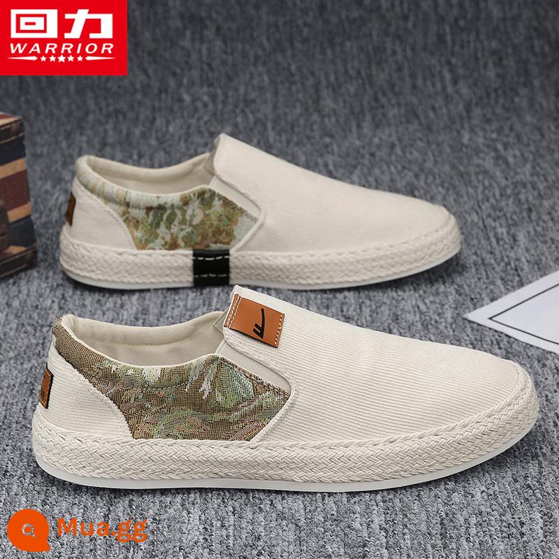 Kéo Lại Giày Vải Nam Mùa Xuân 2023 Giày Sneaker Nam Mới Xếp Tầng Cổ Giày Vải Bắc Kinh Tất Cả Phù Hợp Thời Trang Giày - Màu be (trượt vào)