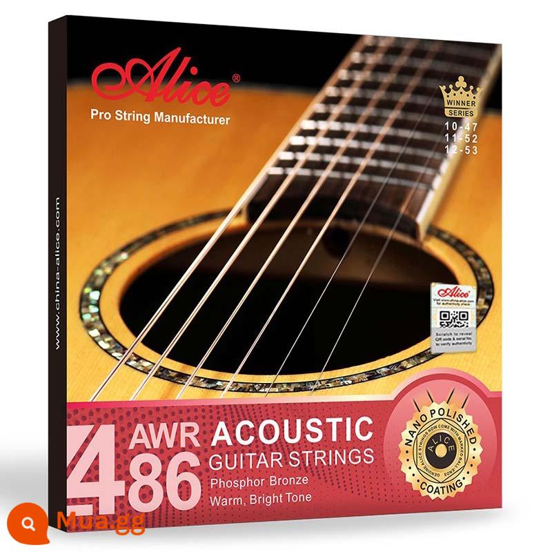 Alice Dân Gian Dây Đàn Guitar Acoustic AW436 King Series Phủ Phốt Pho Đồng Alice Chính Hãng Dây 1 Bộ 6 - AWR486 SL 011 (1 bộ 6 cái)