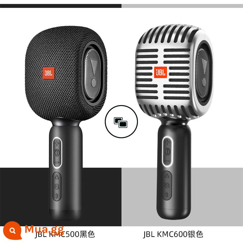 JBL mic hát nhạc sẽ KMC600 micro âm thanh một điện thoại di động quốc k bài hát không dây bluetooth hát - KMC600 bạc + KMC500 đen [hỗ trợ điệp khúc mic kép củaTWS]