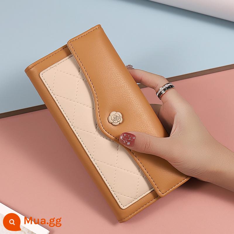 Buyuelun Ví Nữ 2022 New Rose Clutch Nữ Tính Nữ Ví Dài Ví Nữ - Khaki