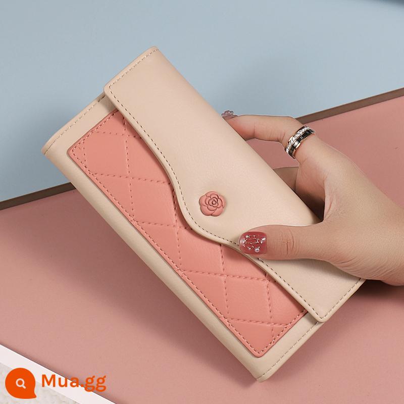 Buyuelun Ví Nữ 2022 New Rose Clutch Nữ Tính Nữ Ví Dài Ví Nữ - màu trắng kem