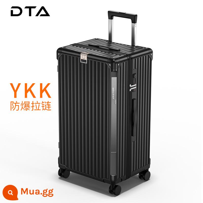 Hộp xe đẩy hành lý 30 inch DTA của Nhật Bản cho nữ 2022 vali mới mạnh mẽ và bền cho nam sức chứa lớn 28 inch - Phong cách chống cháy nổ-Dây kéo YKK màu đen ngầu