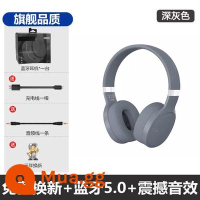 Tai nghe Bluetooth Yibai gắn trên đầu không dây, âm thanh ma thuật, thời lượng pin siêu dài mới, loa siêu trầm chống ồn trò chơi thể thao dành cho nam và nữ - Phiên bản chủ lực màu xám