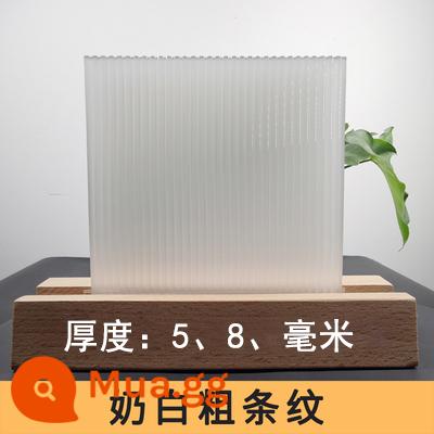 Tấm sọc cửa tủ acrylic Changhong tùy chỉnh Kệ lưu trữ bằng thủy tinh trong suốt tùy chỉnh Cửa trượt chống bụi - Sọc dày màu trắng kem, bất kỳ kích thước tùy chỉnh