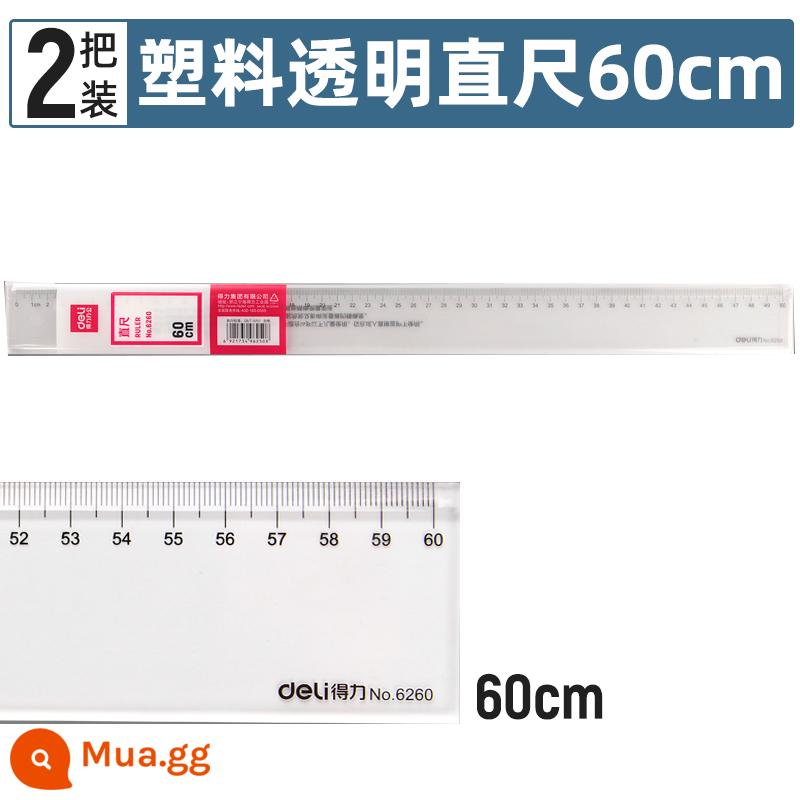 Mạnh thước sinh viên văn phòng phẩm thước thép đa năng thước trong suốt sinh viên phù hợp đặc biệt đo tay sao chép báo cáo đa năng chức năng đo góc bên phải hình học đa chức năng vẽ hình học quy mô hình - Thước 60 cm (2 cái)