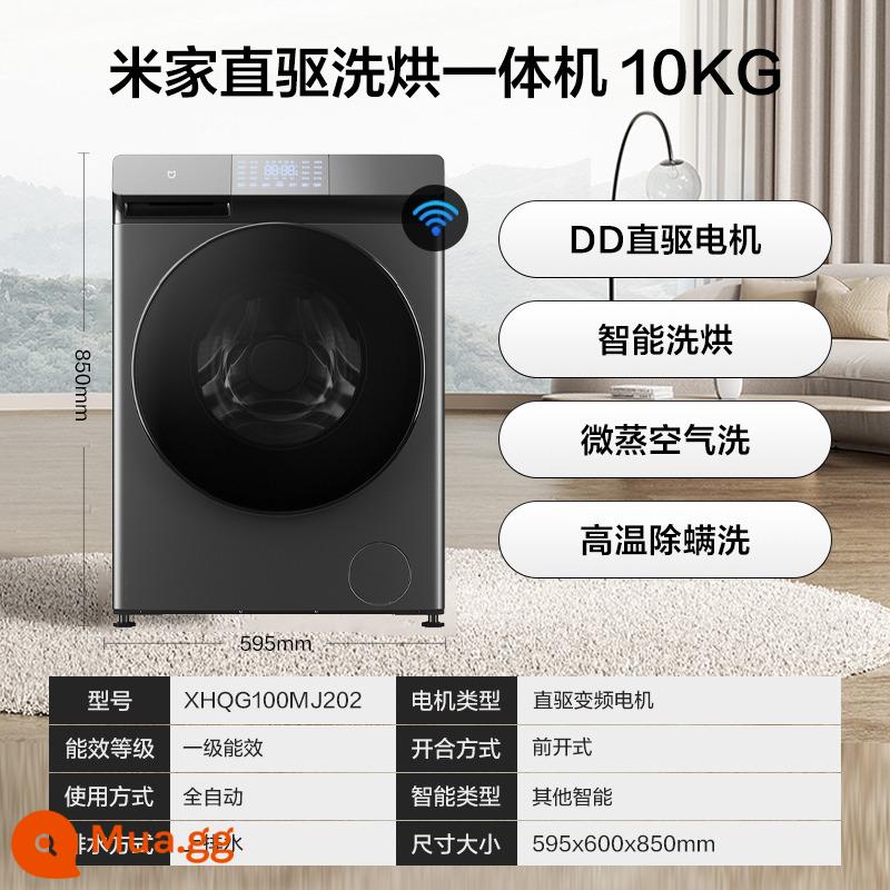 Máy giặt bánh xe sóng Xiaomi Mijia 10kg kg hoàn toàn tự động cho ngôi nhà thông minh công suất lớn loại bỏ và rửa sạch mạt bụi Tất cả - Mijia truyền động trực tiếp gội và sấy khô All10Kg hợp kim titan gạo xám kho tóc thẳng