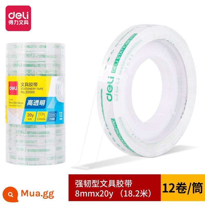 Băng keo trong suốt mạnh mẽ học sinh thổi kèn với cuộn nhỏ băng keo trong suốt mỏng và hẹp băng dính trong suốt 12mm giấy dính lực dính mạnh xé tay để sửa câu hỏi sai chính tả dính băng keo thủ công bán buôn văn phòng phẩm trẻ em - 8mm*20y-12 cuộn-30000