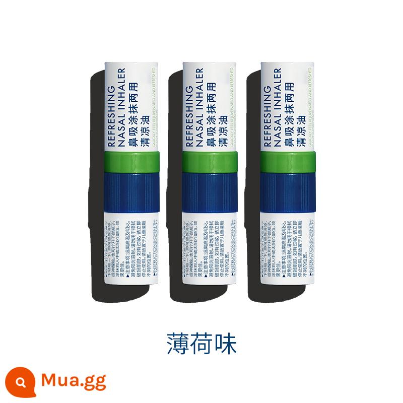 lessgo hút mũi loại mát dầu nghẹt mũi lái xe sảng khoái làm mới 3 que mũi hút bôi nhọ công dụng kép - Vị bạc hà 3 que
