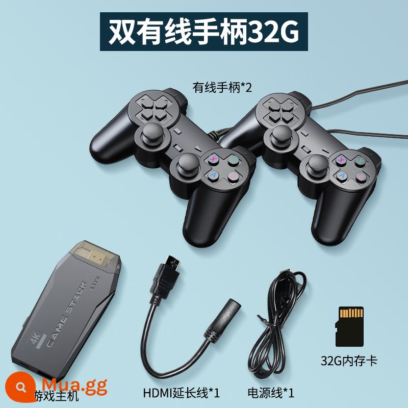 Máy chơi game gia đình độ phân giải cao mới 2023 kết nối với TV đôi tay cầm không dây arcade cần điều khiển FC hoài cổ gia đình - Bộ 2 "bộ điều khiển có dây 32G" tiêu chuẩn ★10.000 trò chơi ◆Hỗ trợ các trận chiến nhiều người chơi