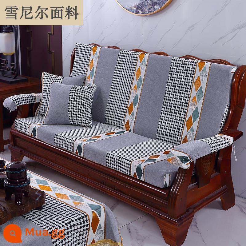 Đệm sofa gỗ đặc màu đỏ có tựa lưng một mảnh phù hợp với ghế mùa xuân và mùa thu kiểu cũ Thảm chống trượt của Trung Quốc cho tất cả các mùa - tro chidori