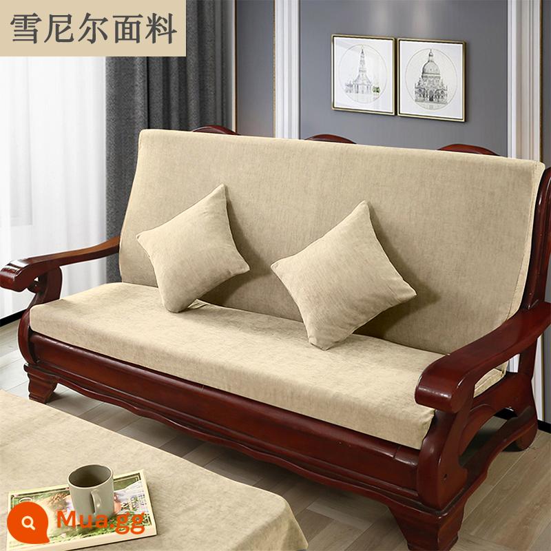 Đệm sofa gỗ đặc màu đỏ có tựa lưng một mảnh phù hợp với ghế mùa xuân và mùa thu kiểu cũ Thảm chống trượt của Trung Quốc cho tất cả các mùa - be