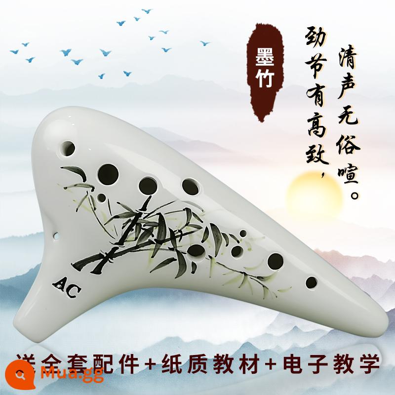 Fengya ocarina 12 lỗ AC ocarina mục vụ gió giữa giai điệu c-tune mười hai lỗ hun khói chuyên nghiệp sinh viên vẽ tay mới bắt đầu - AC 12 lỗ tre đen [đi kèm bộ phụ kiện + giáo cụ đầy đủ]