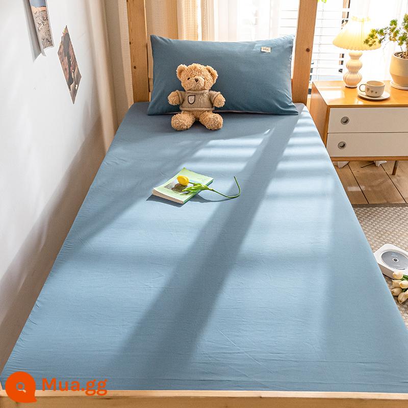 MUJI Cotton Trang Bị Tấm Ký Túc Xá Sinh Viên Cotton Đặc Biệt Drap Giường Nệm Giường Túi Đơn Tấm Bọc Bộ Giường - Bentley xanh [100% cotton đã giặt cotton, một hàng giả sẽ bị phạt mười]