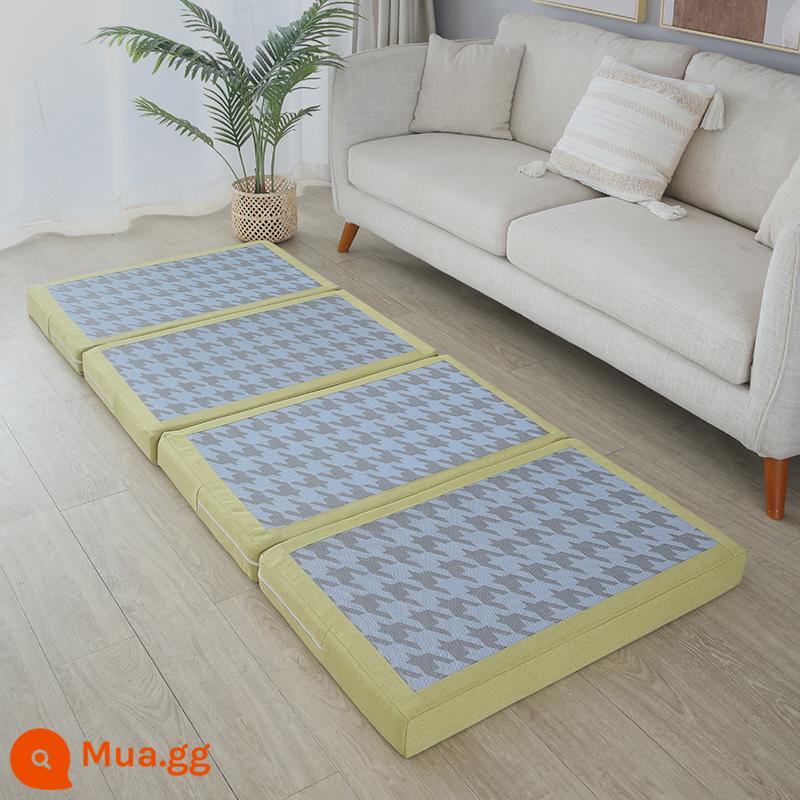 Gấp chiếu tatami để chơi đệm sàn ký túc xá sinh viên đệm mùa đông nghỉ trưa thảm ngủ hộ gia đình xốp trải sàn - Tơ lụa xanh cỏ (có thể tháo rời và giặt bằng túi đựng)