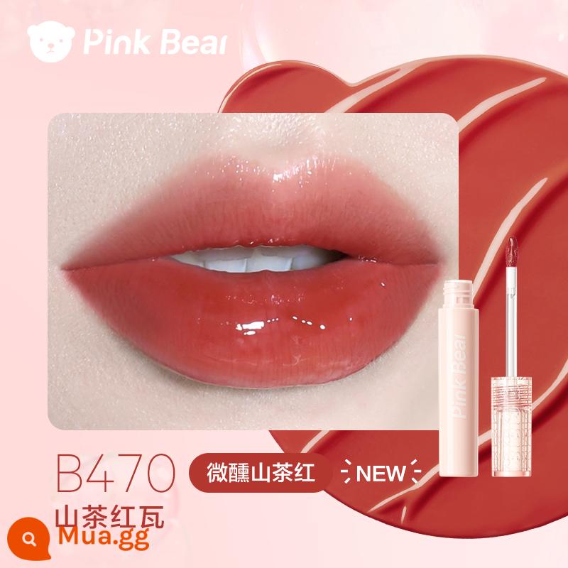 38 Mua ngay pinkbear Bubble Lip Glaze Pearl Limited Mirror Water Gloss Lipstick Niche Brand T - [mới]B470 Gạch đỏ Camellia