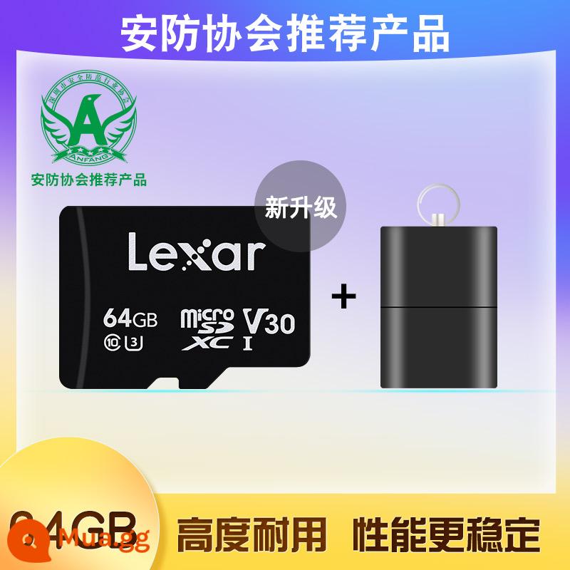 Thẻ nhớ ghi âm lái xe Lexar Lexar Krypton 001 64g bộ nhớ geek thẻ tf thẻ nhớ u3sd - Thẻ nhớ bảo mật 64G + đầu đọc thẻ