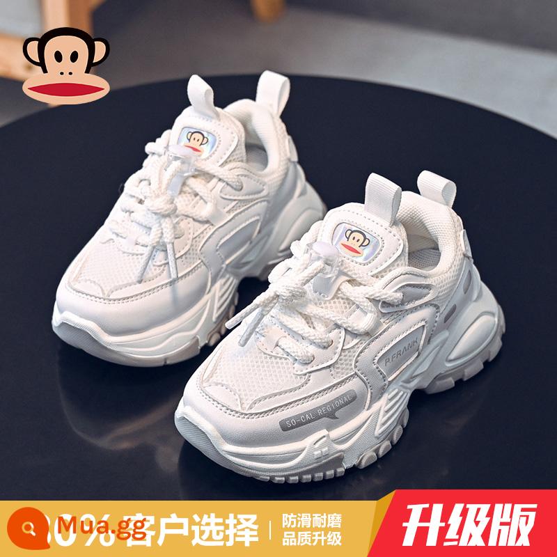 Big Mouth Monkey Girls Daddy Shoes 2023 New Explosive Style Spring and Autumn Thương hiệu hợp thời trang Lưới thoáng khí Big Boys Giày thể thao trẻ em - 3824 trắng [phiên bản nâng cấp]