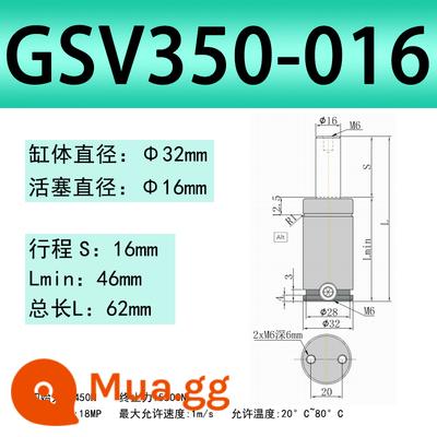 Khuôn ô tô TUGSK R12 GSV Nitơ/Lò xo khí Xi lanh Nitơ /K/X/U Lò xo khí dập - Trắng nhạt 350-016