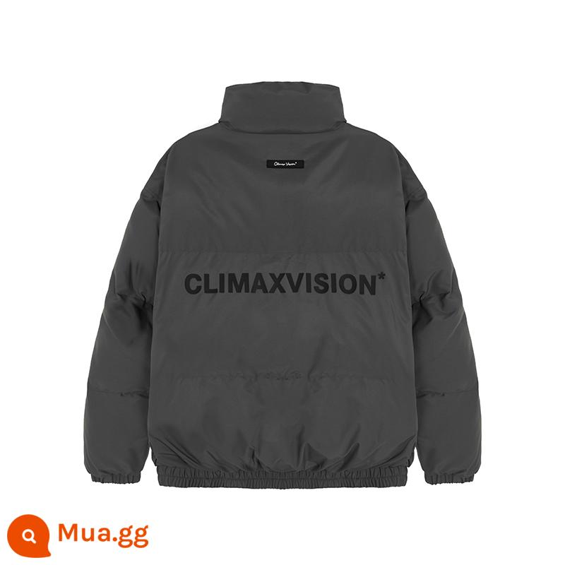 CLIMAX VISION Ép In Chữ Đệm Bông Dày Ấm Thường Ngày Áo Khoác Bánh Mì Mùa Đông Áo Khoác Cotton - Màu xám đen