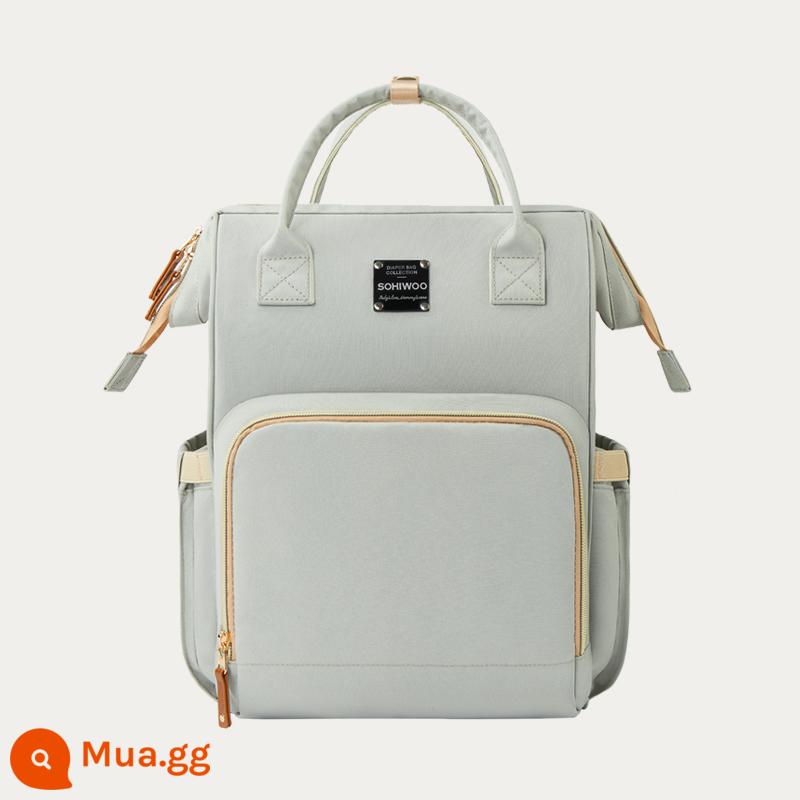 Sohiwoo Mommy Bag 2022 Mới Tay Mới Tay -in -Child, túi mẹ đa chức năng ra khỏi ba lô - Gió mùa xám-Dung tích lớn [20L]