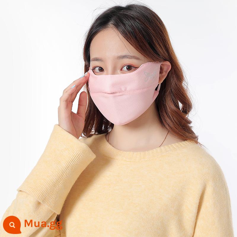 Mặt nạ nữ mùa đông cotton nguyên chất giữ ấm chống lạnh chống bụi dày góc mắt hở mũi mặt nạ vải cotton thoáng khí giá trị cao - Bảo vệ mắt cực lớn và bảo vệ cằm [hồng]