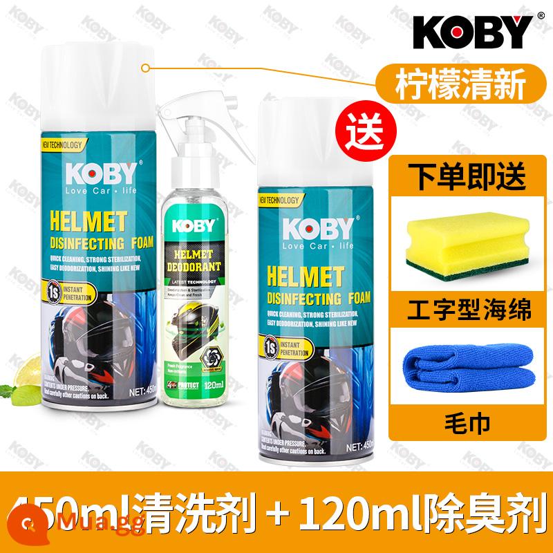 KOBY xe điện đầu máy chất làm sạch mũ bảo hiểm lót lót khử mùi bọt rửa không chất tẩy rửa khử mùi - Khử mùi kháng khuẩn + làm sạch mũ bảo hiểm [chanh tươi lâu]