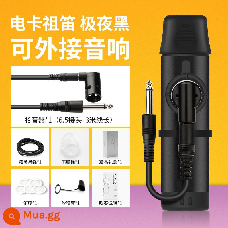 Metal kazoo saxophone chơi nhạc cụ kazoo cao cấp chuyên nghiệp nhập khẩu dành cho trẻ em mà không cần học - Kèn kazoo điện [đen đêm cực] có thể kết nối với loa