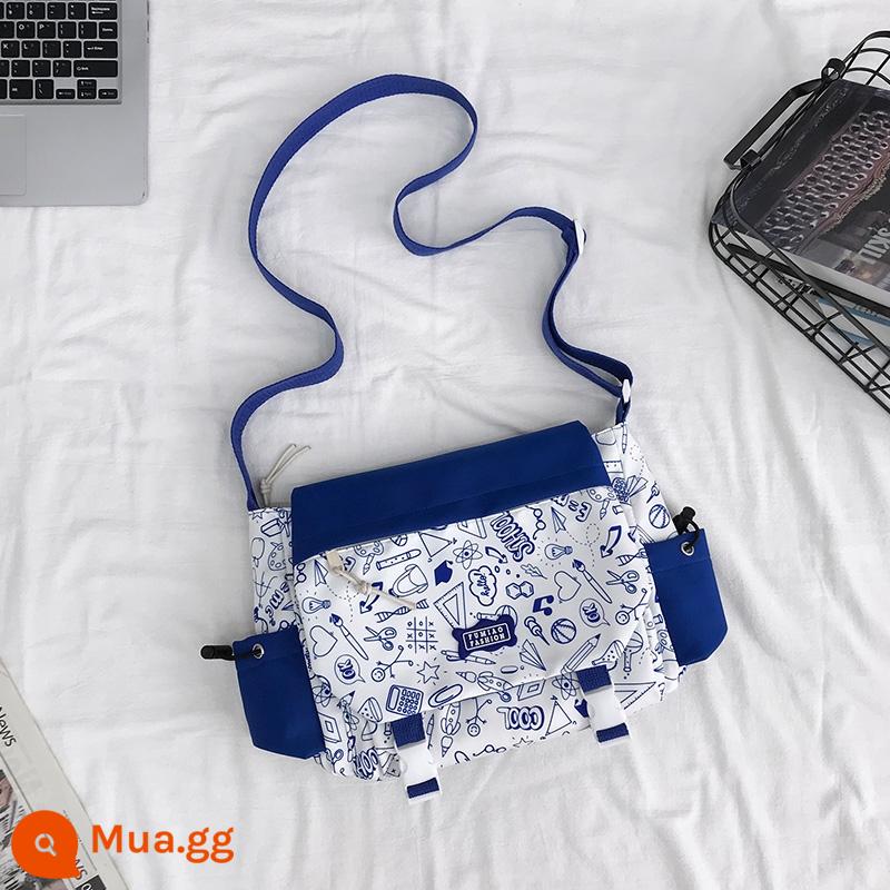 Bag -body túi nam giới thương hiệu Tide Wind và túi đi lại túi lớn túi lớn - màu xanh da trời