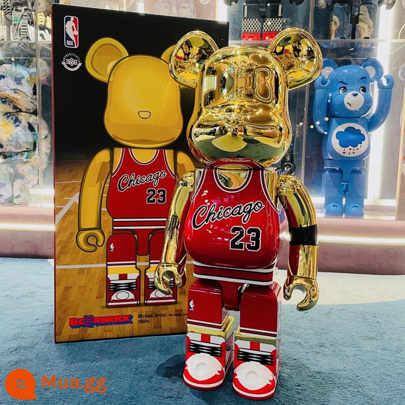 Bearbrick400% Bạo Lực Gấu Vật Trang Trí Đế Núi Rỗng Các Khối Xây Dựng Gấu Bầu Trời Đầy Sao Qianqiu Bắn Mực Phòng Khách Búp Bê Búp Bê - Jordan đỏ