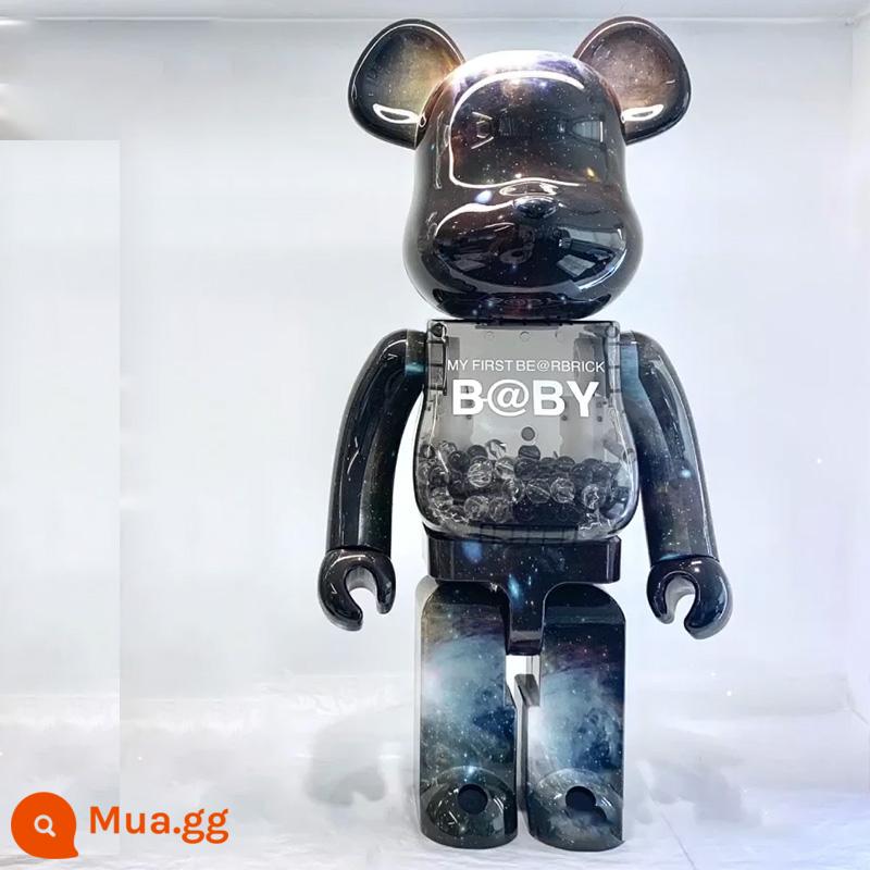 bearbrick1000% bạo lực gấu mạ điện trong suốt hạ cánh quá khổ trang trí phòng khách xây dựng gấu thủy triều chơi búp bê - đen