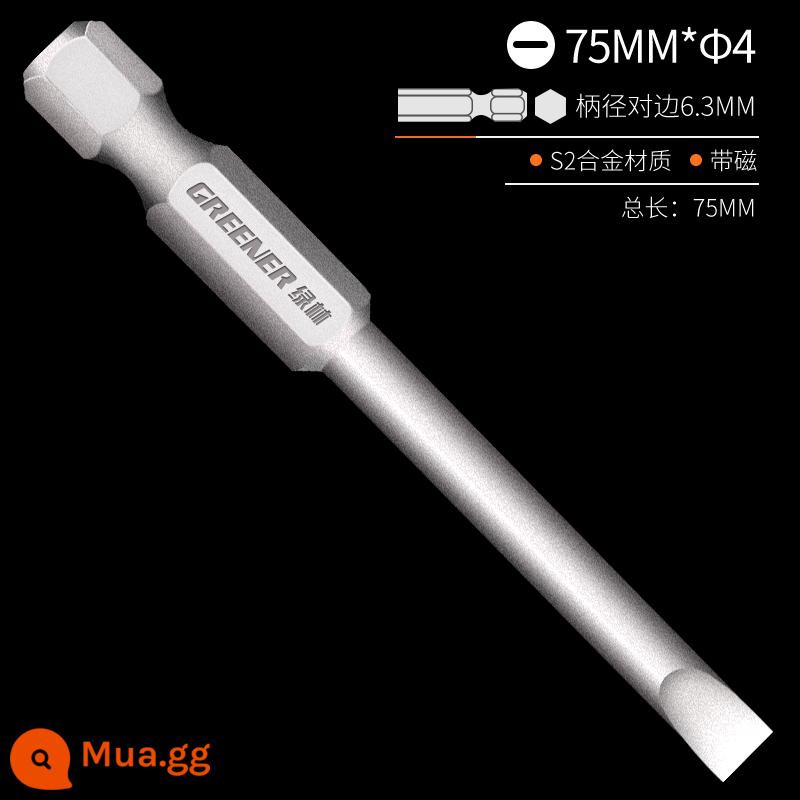 Rừng Xanh Một Từ Bit Bit Từ Tính Mạnh Độ Cứng Cao Khí Nén Từ Điện Tua Vít Máy Khoan Điện Bộ Tua Vít - 75mm*Φ4 từ