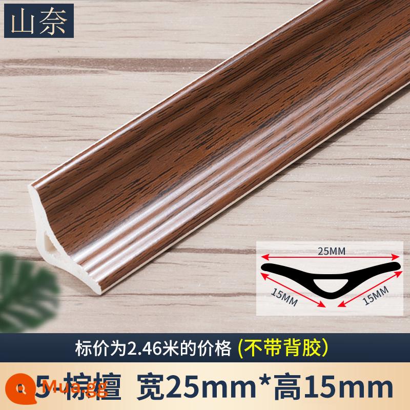 PVC góc âm dòng sàn gỗ âm góc dải trang trí dòng áp lực tự dính vòng cung tủ quần áo dải cạnh tam giác cạnh dải - Đường góc trong PVC 05 gỗ đàn hương nâu size lớn 2,46 mét/gói