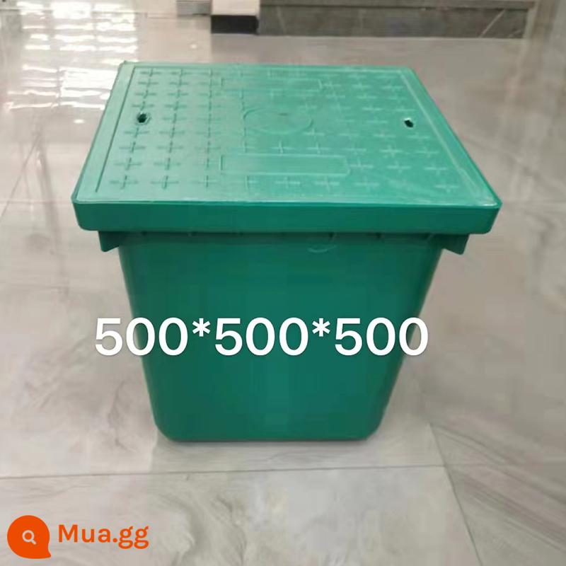 Giếng luồn 1 mảnh vuông smc yếu nắp giếng điện composite kiểm tra giếng đèn đường giếng vệ sinh giếng hoàn thiện tay lỗ giếng - pe500*500*500