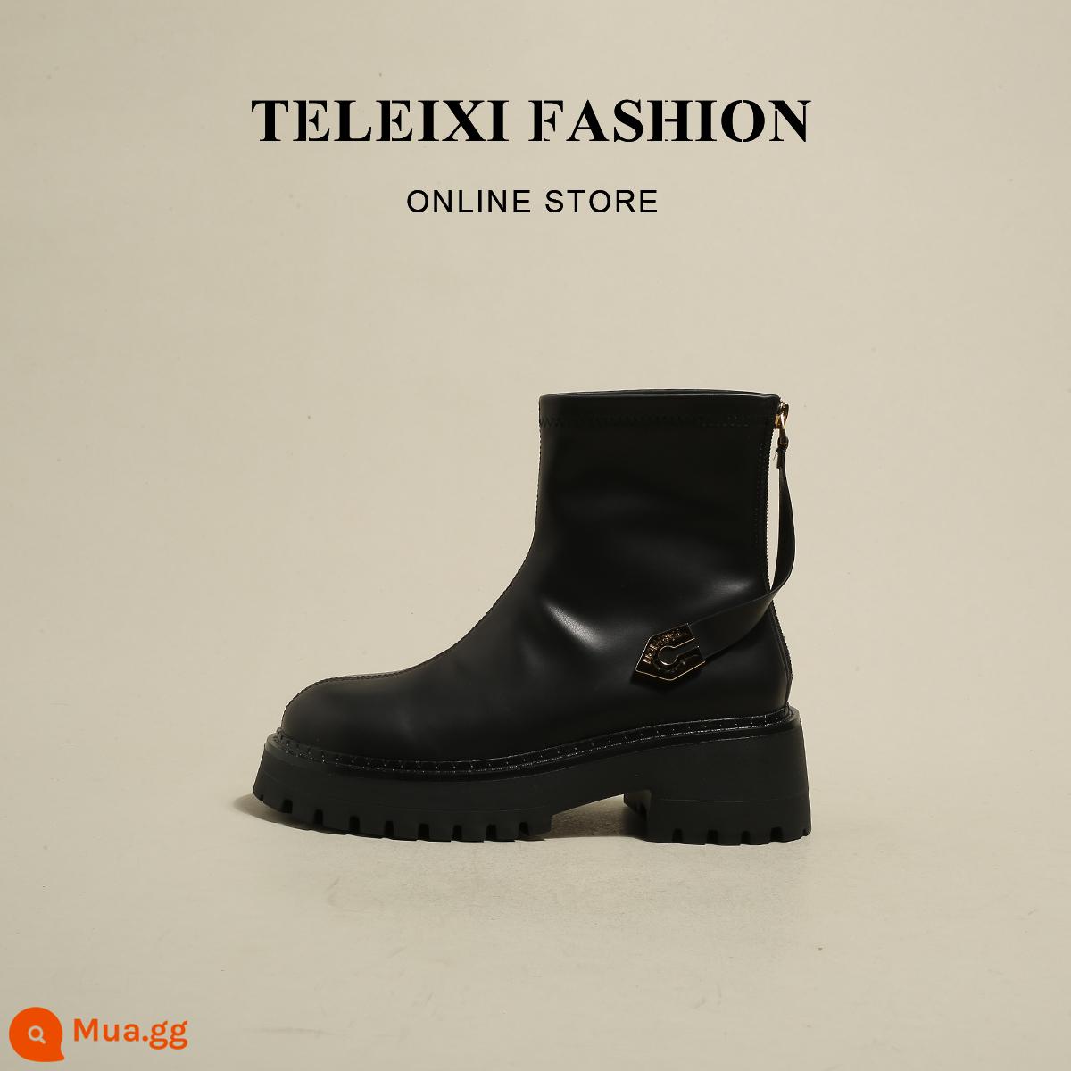 Boots đen teleixi sẽ thực sự bước vào mùa thu và mùa đông! Nó thực sự tốt và hơi cao! Tình yêu tình yêu! - đen