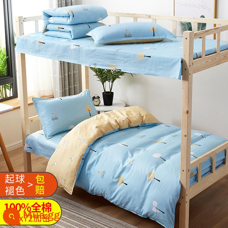 Cotton ký túc xá sinh viên 3 bộ chăn ga 4 phòng ngủ giường đơn ga trải giường chăn ga gối 6 - tâm trạng tốt